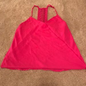 Pink tank with detailed back.